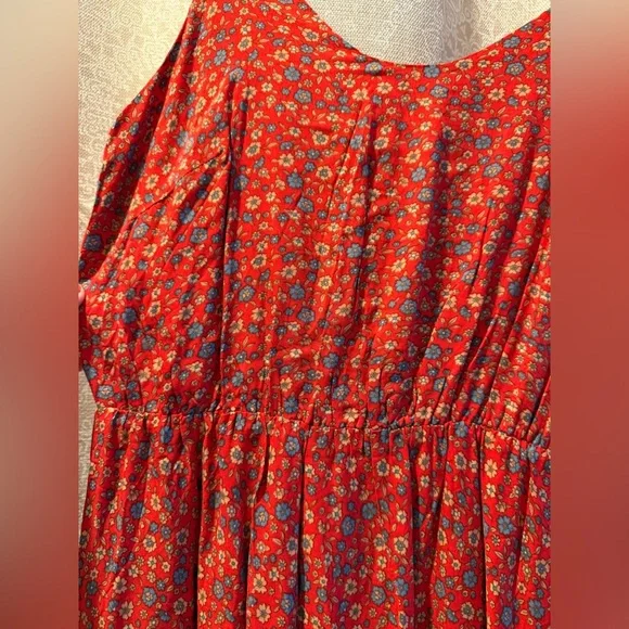 NWT Floral Red boho Maxi Dress M - Picture 7 of 13